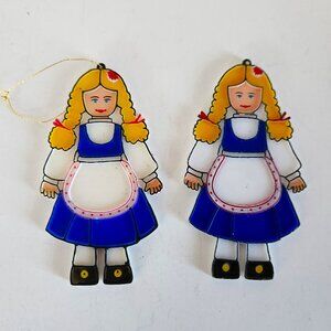 Vintage Swiss Miss Girl Holiday Ornaments
